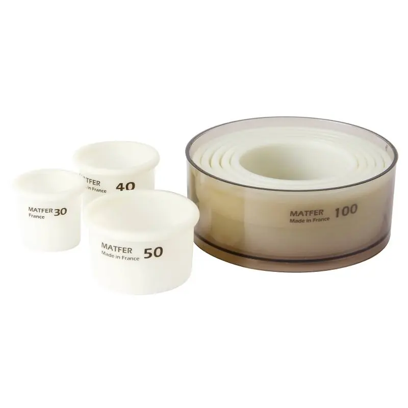 Ausstechformdose - 8 Exoglassringen - glatten Rand Neue Ware