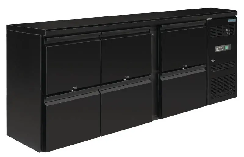 Markenware Barkühlschrank - 536 Liter - 6 Schubladen - Schwarz