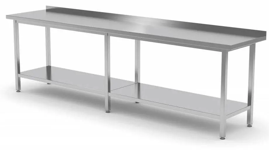 Top-Angebot Edelstahl Arbeitstisch + Grundboden + Aufkantung 400x700x(H)885mm