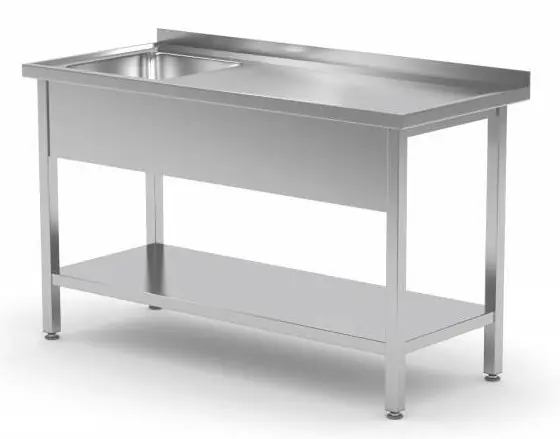 Edelstahl Spültisch + Grundboden 800x600x(H)885mm Mega-Angebot