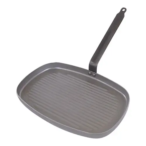 Jetzt Kaufen Grillpfanne - Stahlblech - gerillt - Rechteckig - 38x26cm