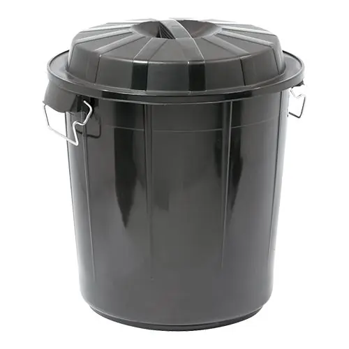 Must-Have Abfallbehälter mit Deckel - Kunststoff - Schwarz - 50L