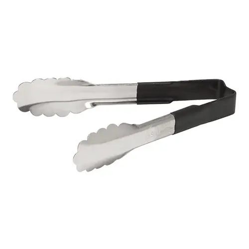 Servierzange - Edelstahl - Schwarz - 15cm Günstig