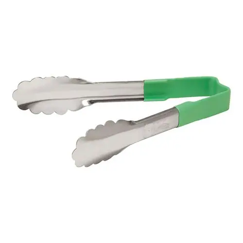 Servierzange - Edelstahl - Grün - 15cm Expressversand