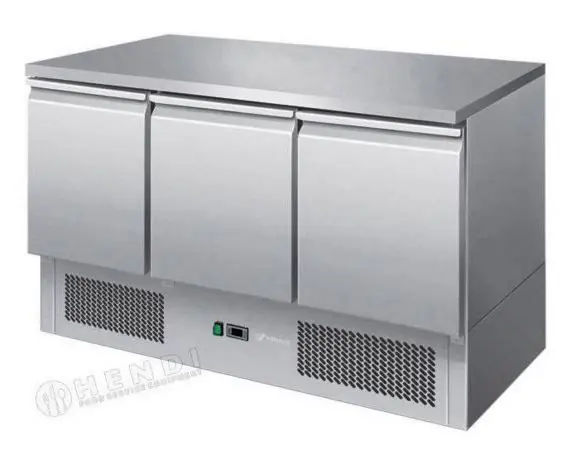 Bestpreis Kühltisch Edelstahl - 3 Türen - 1365x700x(h)880mm