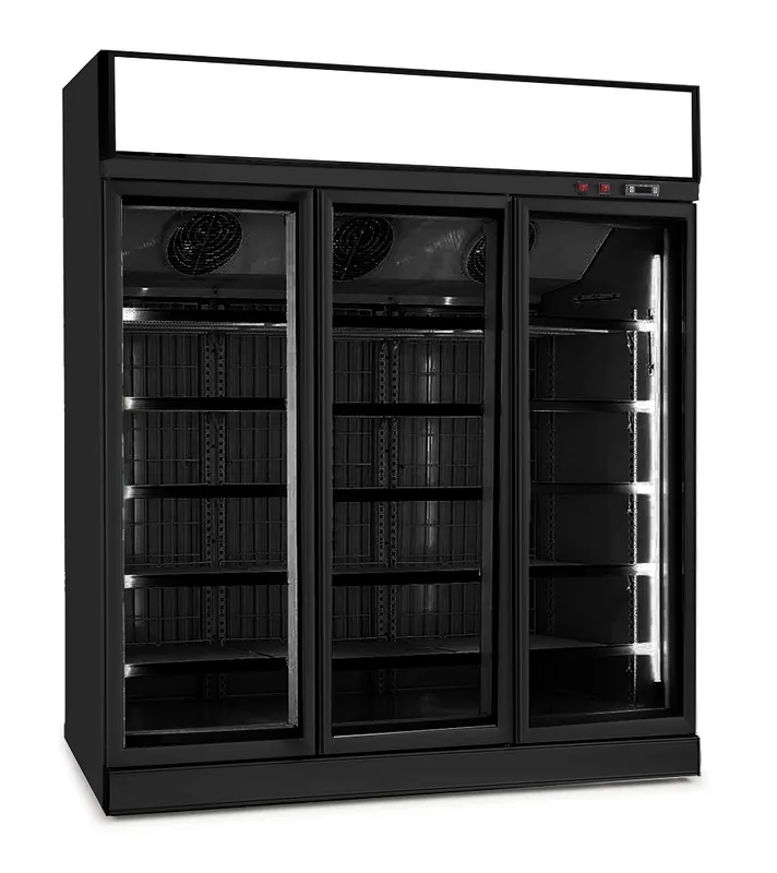 Kühlschrank - 3 Glas Türen - Schwarz - 1530 Liter - 1880x710x(h)2092mm Finale Aktion