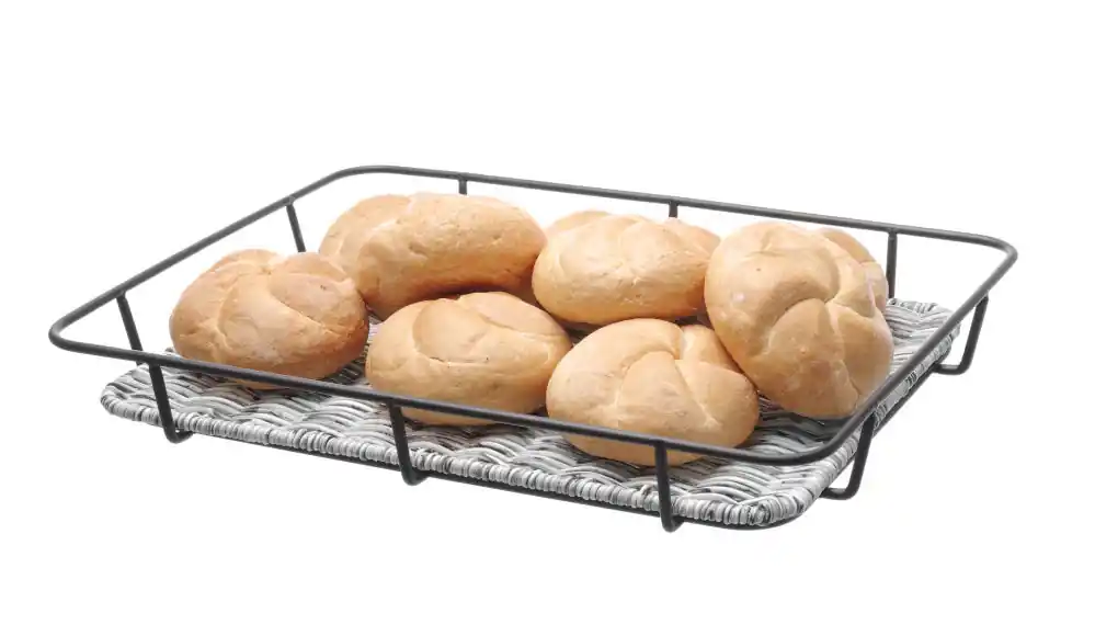 Brotkorb mit Edelstahlrand - Hellgrau - 400x300x (H) 50mm Nur Heute