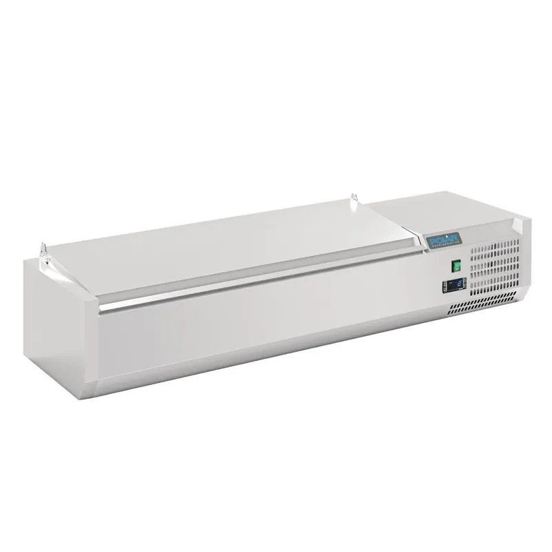 Aufputz-Kühlvitrine der G-Serie mit Deckel - 5x GN 1/4 - 1200x330x (H) 435mm Garantierte Lieferung