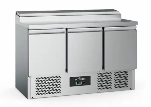Saladette Edelstahl - 3 Türen - 392 Liter 1370x700x(h)970mm Markenprodukt