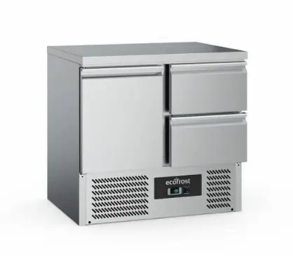 Kühltisch Edelstahl - 1 Tür+ 2 Schubladen - 230 Liter - 900x700x(h)876mm Jetzt Kaufen