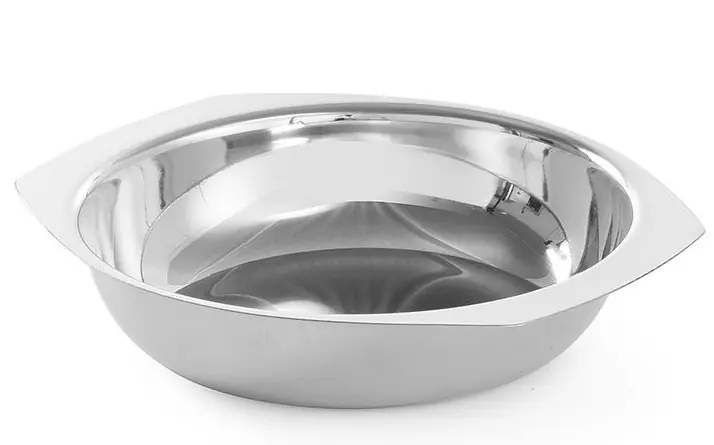 Gemüseschüssel aus Edelstahl – mit Griffen – 160 x (H) 40 mm Online Kaufen