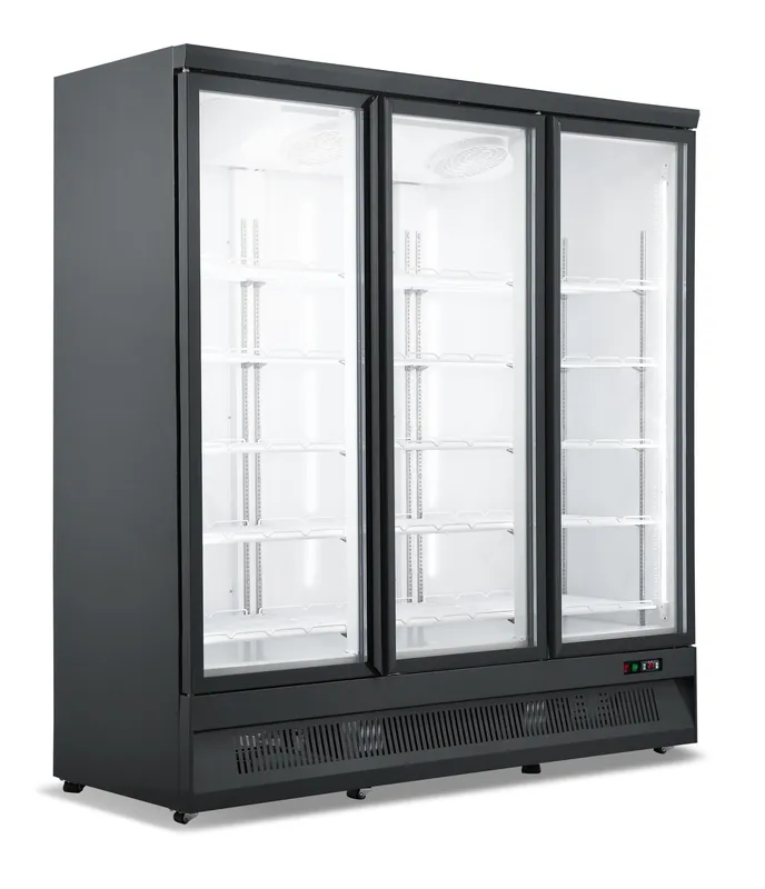 Ausverkauf Kühlschrank Schwarz - 3 Glastüren - SVO-1530R - 1530 Liter