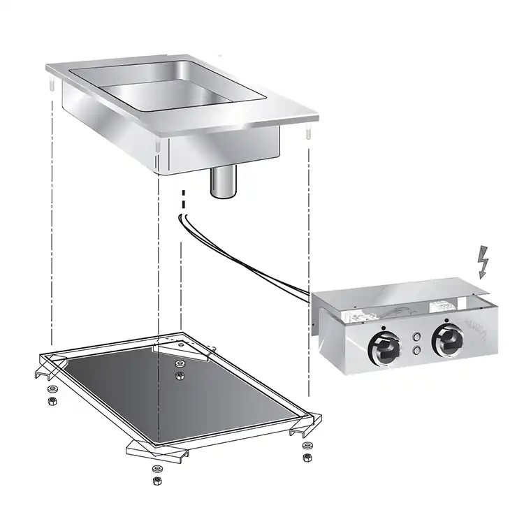 Neue Ware Drop-in-Multifunktionsbratpfanne mit Anschlussblock