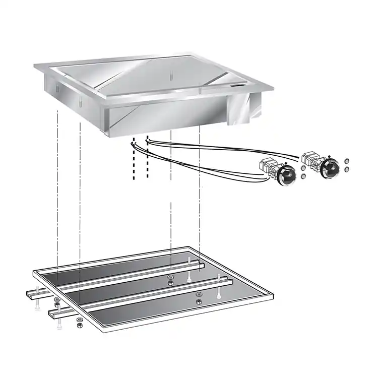 Bestseller Einbau-Grillplatte - Verchromte Backfläche