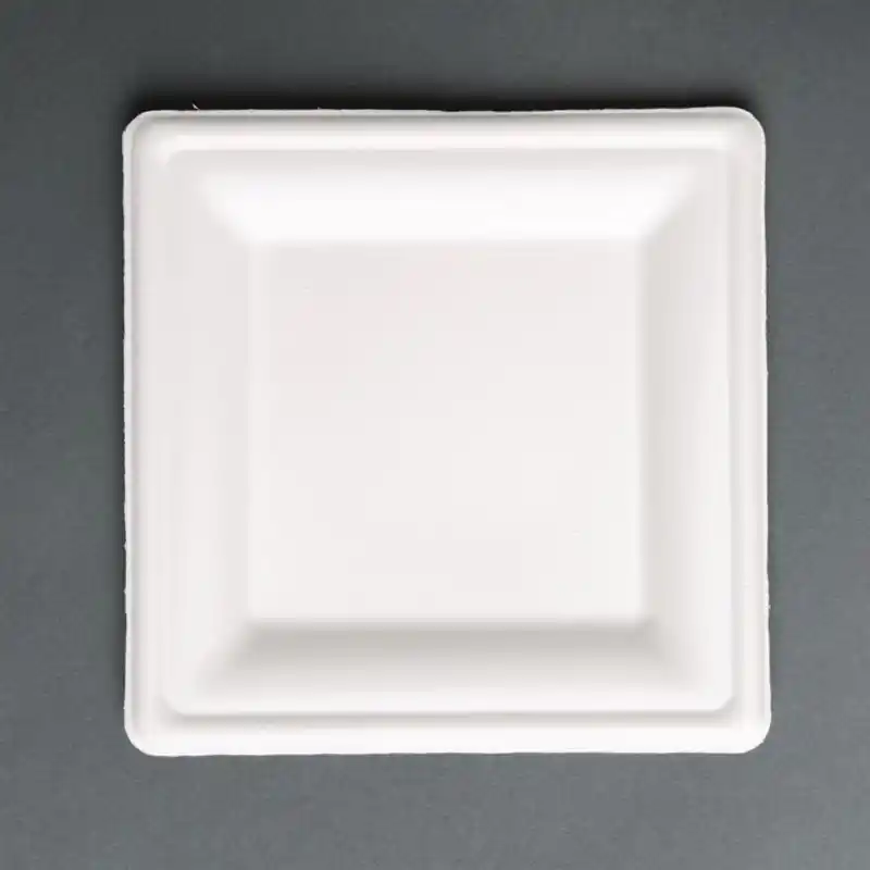 Direktkauf Fiesta Compostable kompostierbare Teller aus Bagasse quadratisch 26,1cm (5 Stück)