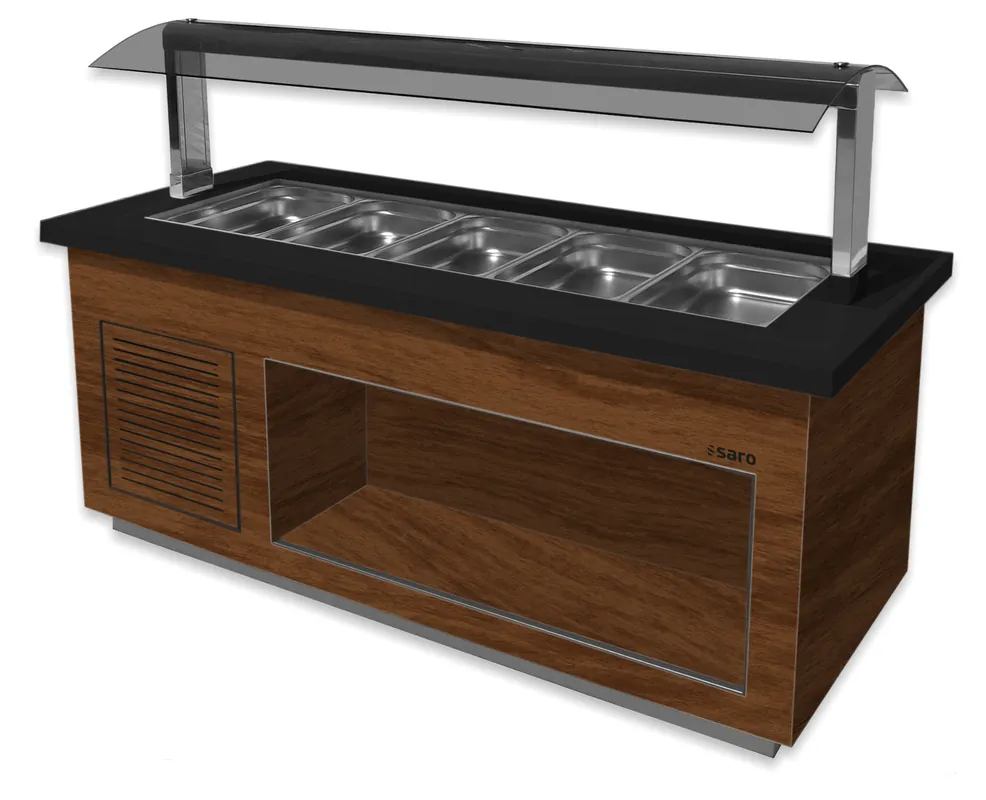 SARO Salatbar f.5x 1/1 GN, PREMIUM LINE SB-K200 Walnuss Zertifiziert