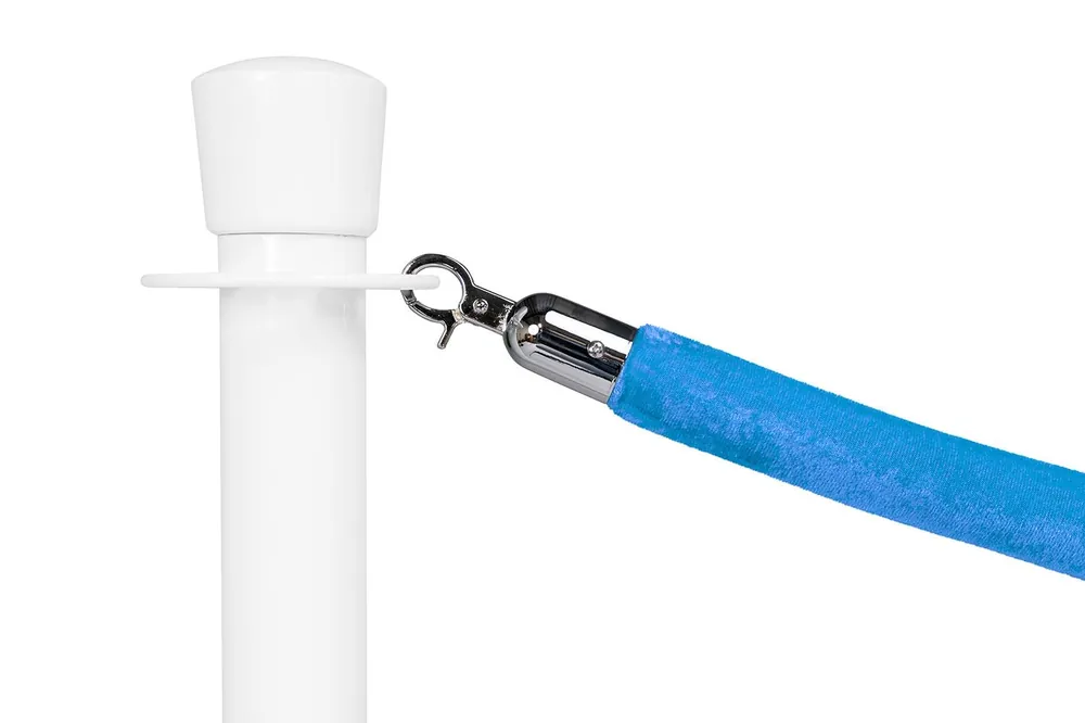 Saisonangebot Absperrkordel Standard Velours Hellblau - Länge 150cm - Chrom