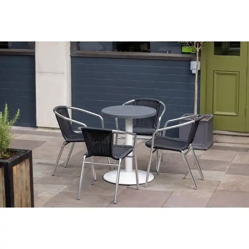 Schneller Versand Bolero runde Tischplatte aus Aluminium dunkelgrau - 580mm