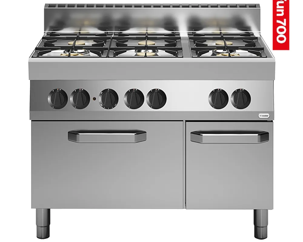 Herd mit Backofen Modular – 6 Brenner – Propan – 70 x 110 x 99 cm Echt