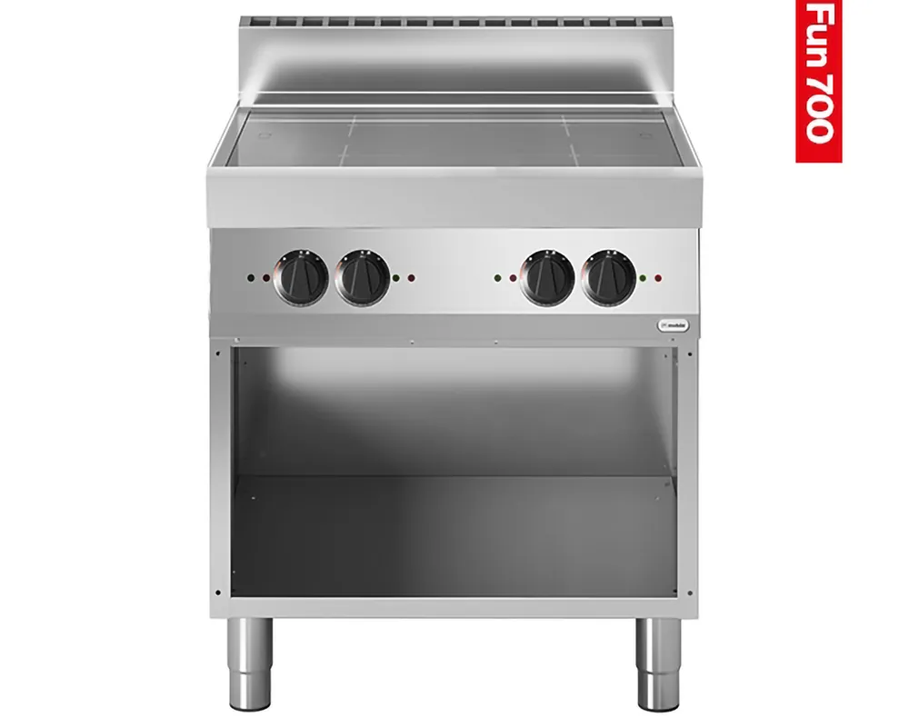 Induktionsherd Modular - 4 Kochzonen 400V - Offener Unterschrank - 70x70x99cm Finale Aktion