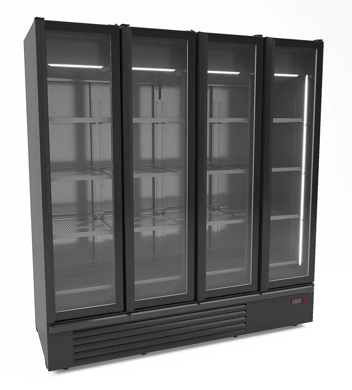 Kühlschrank 4 Glastüren Schwarz 1850L Preisreduziert