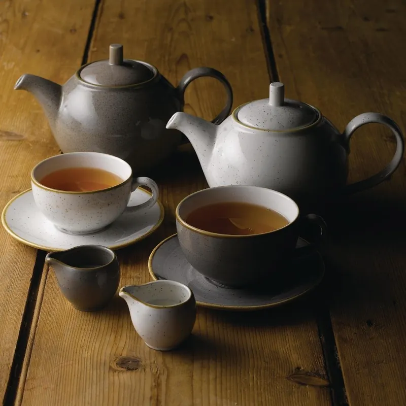 Churchill Stonecast, runde Cappuccino-Untertassen, Gerstenweiß, 156 mm, (12 Stück) Sichere Zahlung