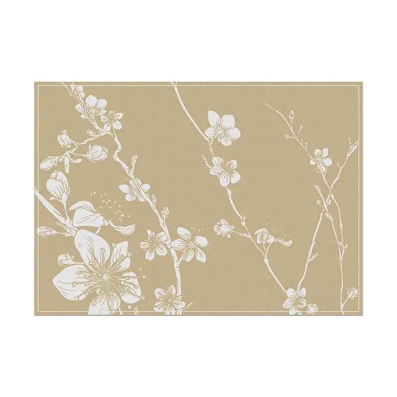 Schnäppchen Tischsets Abstrakte Japanische Kirschblüte Beige