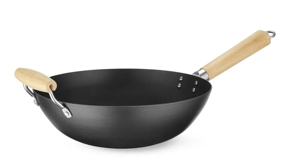Rabatt Wok mit Holzgriff - Ø324x565mm