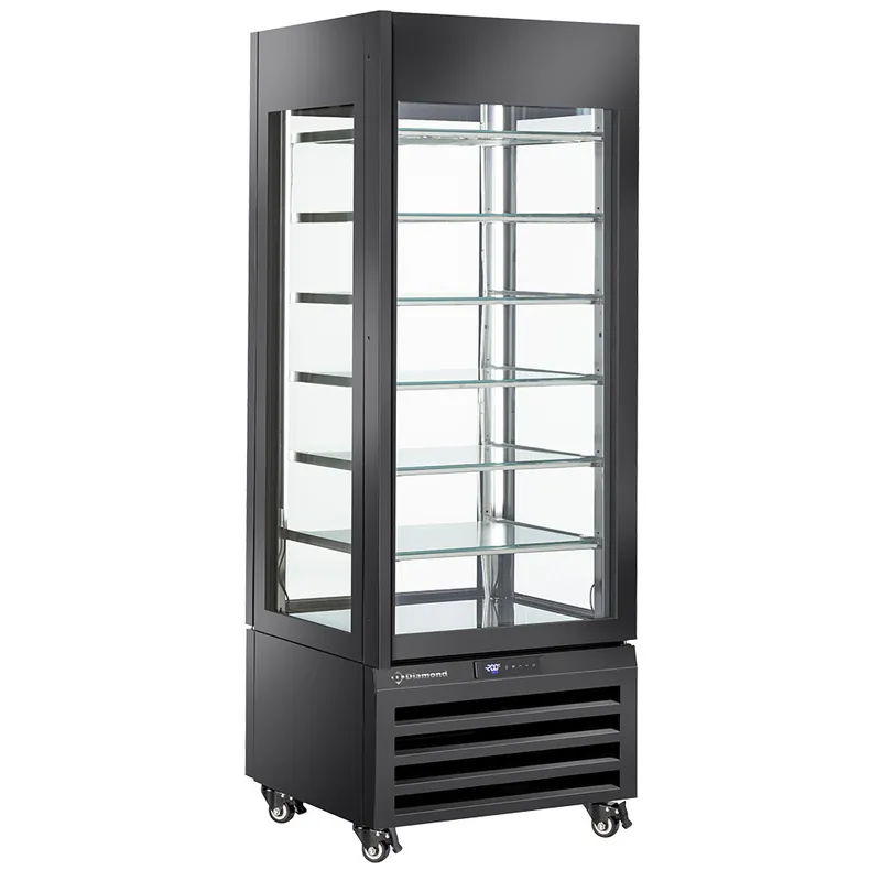 Vitrine "FULL verglast" 440 Lt., 6 Glasstufen, statisch - ICE CREAM - SCHWARZ Garantierte Lieferung