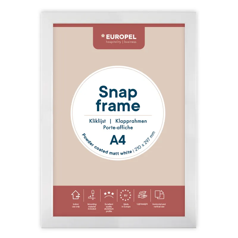 Klickrahmen Europel Premium+ A4 25mm Mattweiß Heißes Angebot