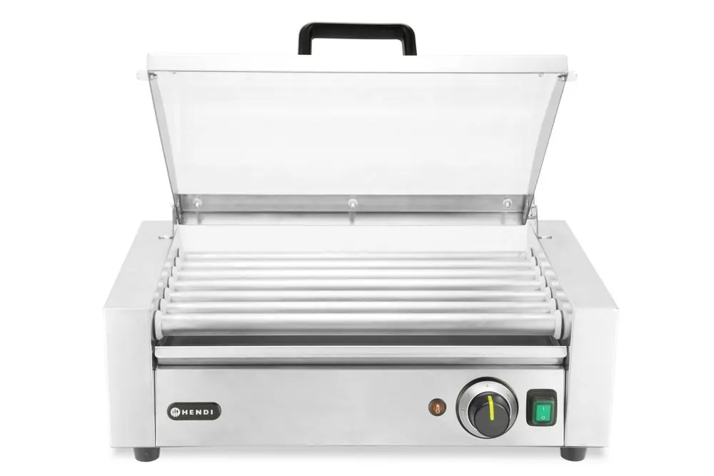 Rollengrill - 1-Zone mit Energiesparabdeckung - 7 Rollen - 230V/620W - 566x375x(H)259mm Preis Gesenkt