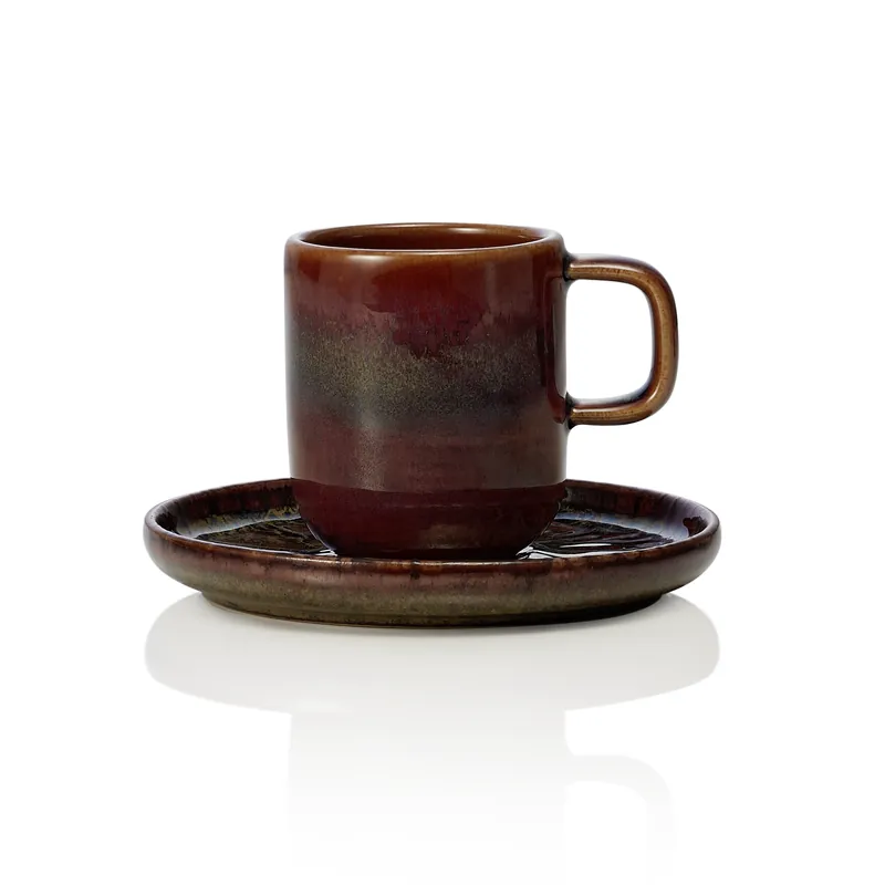 Espresso- und Untertasse Set ROCKZZERO, 90 ml, amazonas, Set á 6 Stück, Steinzeug Bestpreis