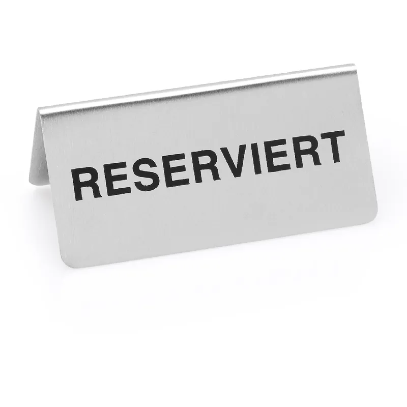 Hinweisschild "Reserviert" Set, 10 x 5 x 5 cm, Set á 12 Stück, Chromnickelstahl Sofort Bestellen
