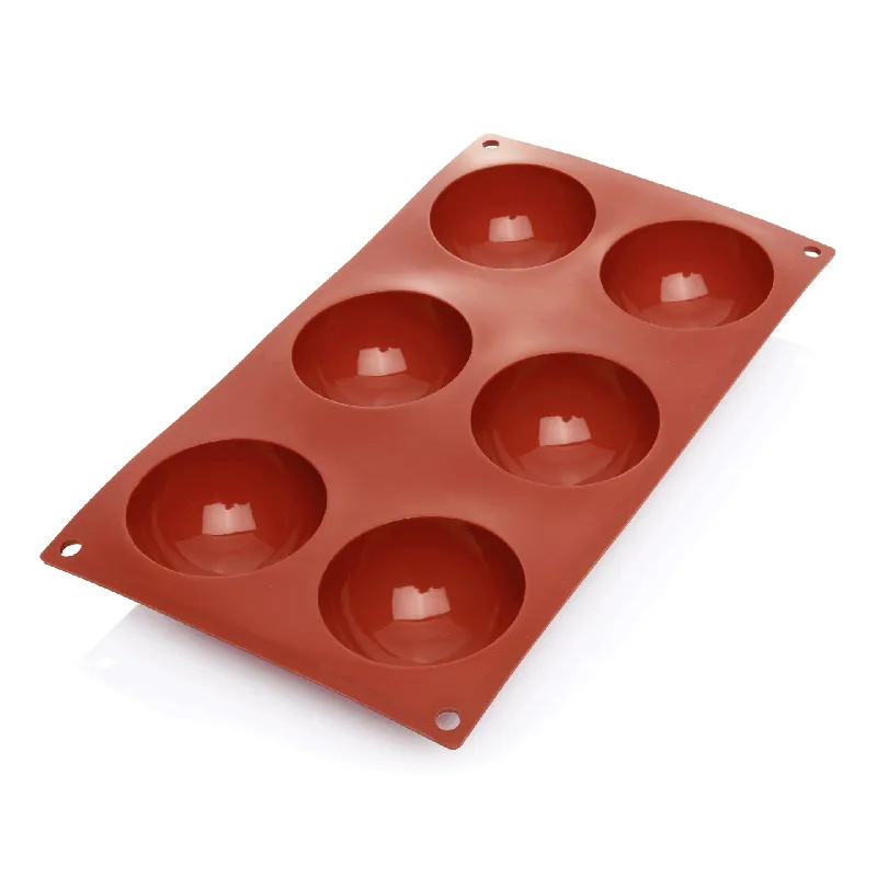 Mega-Angebot Halbkugel BAKEFLEX, 6 Formen, Ø 7 cm, rot, Silikon