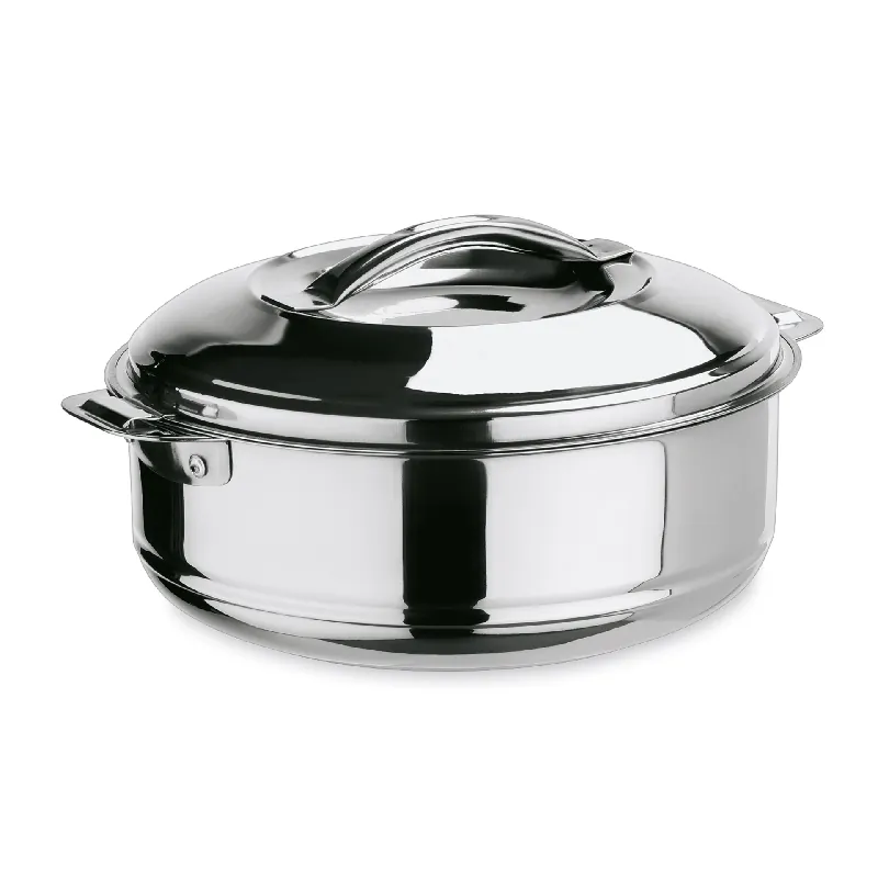Thermospeisetransportbehälter, 6 ltr., Ø 33 cm, Chromnickelstahl Schneller Versand