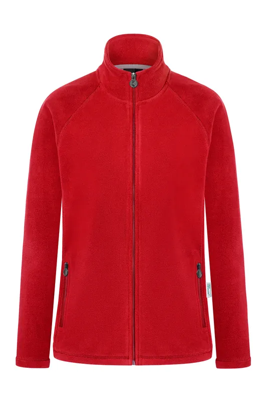 Abverkauf Damen Workwear Fleecejacke Warm-Up, aus nachhaltigem Material - Rot - L