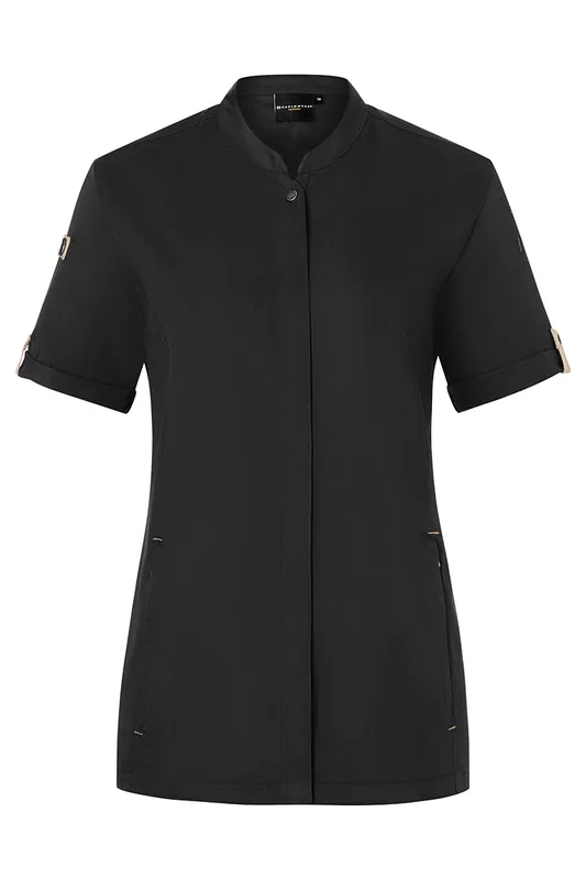 Garantierte Lieferung Kurzarm Damenkochjacke Green-Generation, aus nachhaltigem Material - Schwarz - 34