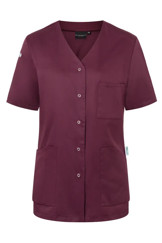 Letzte Chance Kurzarm Damenkasack Essential, aus nachhaltigem Material - Aubergine - 34