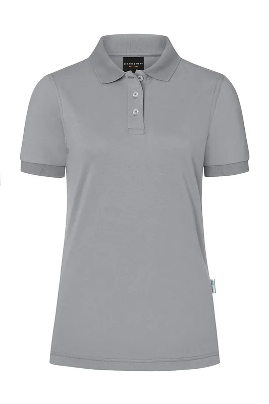 Ausverkauf Damen Workwear Poloshirt Modern-Flair, aus nachhaltigem Material - Platingrau - L
