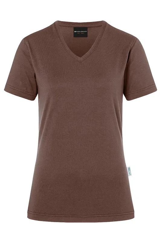 Damen Workwear T-Shirt Casual-Flair, aus nachhaltigem Material - Hellbraun - L Geprüft