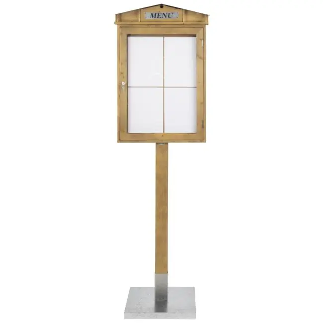 Menükarten-Display - Led-Beleuchtung - Braun - Holz - H 82 x B 53 CM - Securit Nur Heute