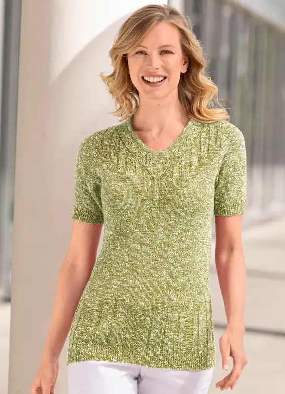 Schnäppchen Pullover aus Melangegarn