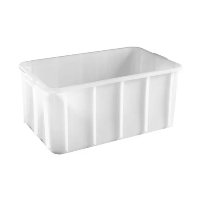 Letzte Chance Stapelbehälter - H 33,5 x 83 x 57 CM - 8 KG - Polyethylen - Weiß - 130 Liter - 956015