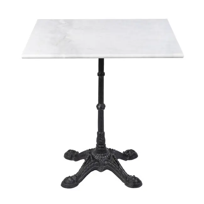 Tisch - Quadratisch - 4 Teens - Marmor Weiß - Gusseisen - H 72 x B 70 x T 70 CM - G-Line Neue Ware
