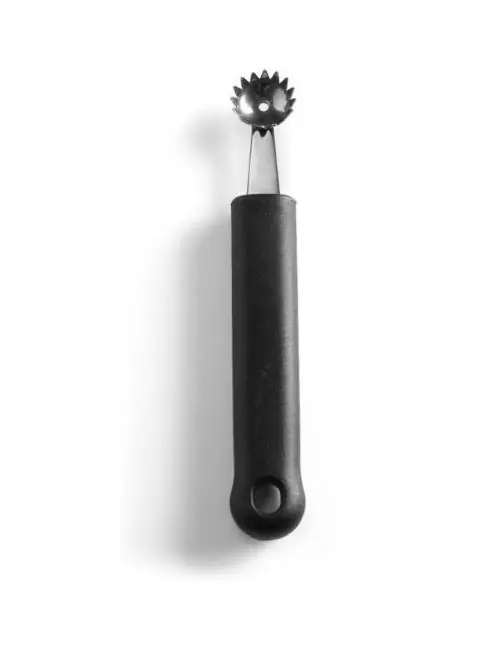 Abverkauf Melone Ball Löffel gezahnt - Polypropylen Edelstahl - H 2,5 X 1,5 X 15 CM - Hendi - 856024