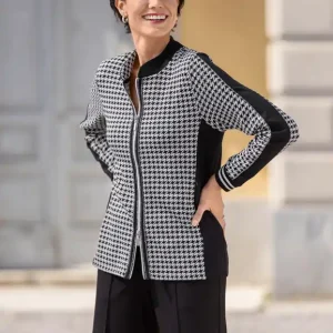 Expressversand Jacke mit Hahnentritt-Dessin