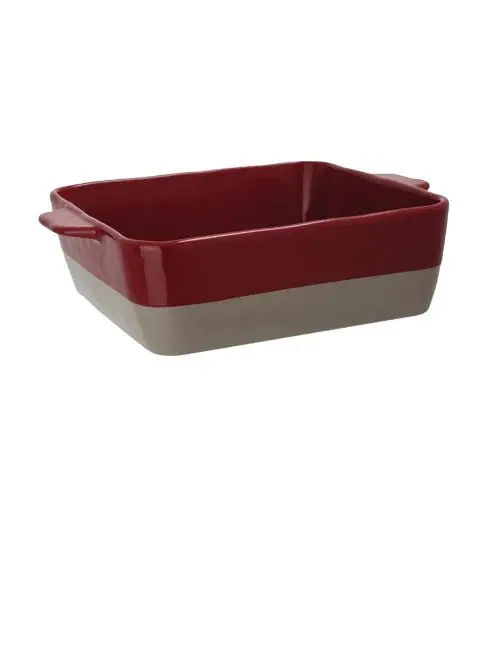 Sonderangebot Olympia rechteckige Auflaufform Keramik Rot und Taupe - DB527