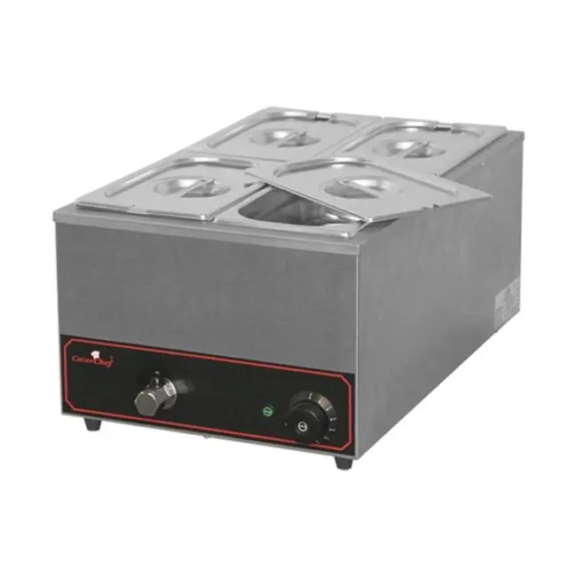 Bain Marie- 4 x 1/4 GN - Mit Ablasshahn - Caterchef - 688033 Echt