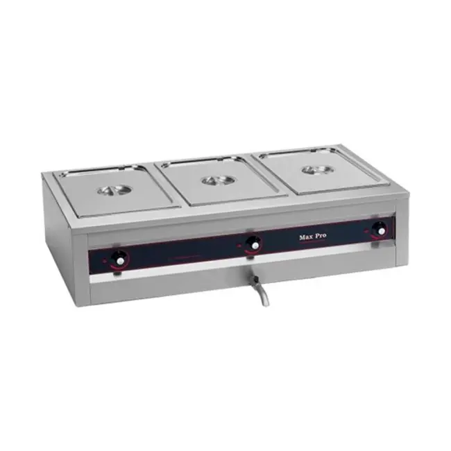 Bain Marie - Edelstahl - 3 x 1/1 GN - Max Pro - 921252 Top-Seller