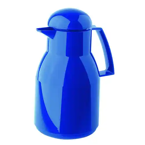Direktkauf Isolierkanne TOP 1 ltr dunkelblau Glaseinsatz Drehverschluss H 258 mm Deckel flach